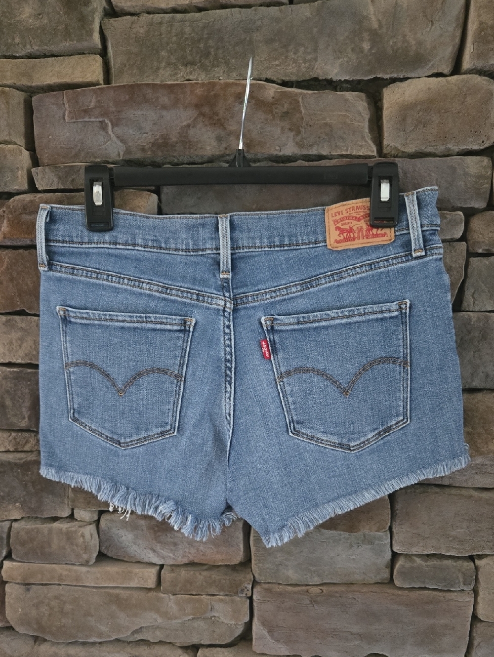 Levi's Frayed Hem Denim Shorts